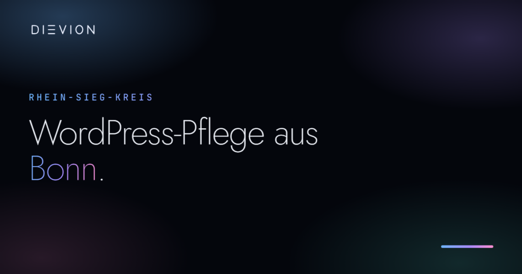 WordPress-Betreuung für Unternehmen in Bonn, Siegburg, Troisdorf und dem Rhein-Sieg-Kreis: getestete Updates, geprüfte Backups, fester Ansprechpartner.